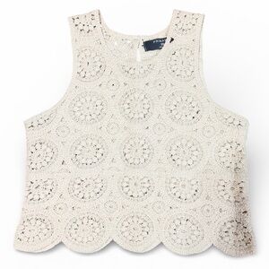 Primark Cream Crochet Lace Boho Tank Top
